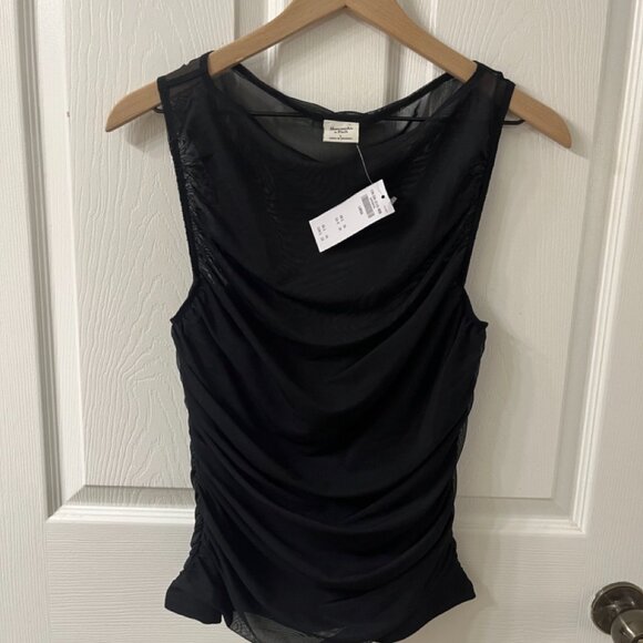 Mesh Ruched Slash Top - Picture 5 of 6